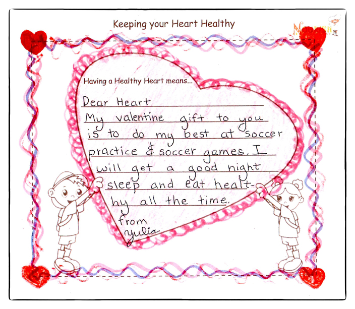 Image of a handwritten letter from Yulia - a child